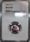 New ListingNGC MS-64 BN 1931-D Lincoln Cent, Attractively Toned w/ a good amount of Red.