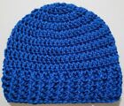 Beanie 3 - 6 Months Hat Baby Boy 1 Each Handmade Crochet Solid Royal Blue  #b