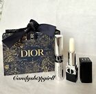 NEW 3PC Dior Rouge Dior Lip Balm 000/Diorshow Overcurl Mascara & Dior Gift Bag