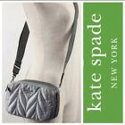 Kate Spade Ellie Double Zip Nylon Quilted Gray Camera Bag Crossbody