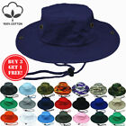 Summer 100% Cotton Bucket Hat Fishing Camping Safari Boonie Sun Wide Brim Caps