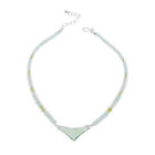 HSN Jay King Sterling Silver Green Amber and Green Calcite Bead Necklace