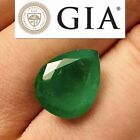 8.54 Ct GIA CERTIFIED Natural Emerald Pear Shape Faceted Loose Gemstone