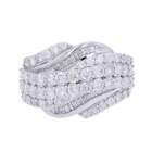 2.00 CT 10K White Gold Natural Diamond Cluster Ring Size 7