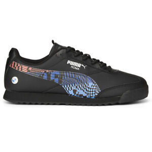 Puma Bmw Mms Roma Via Lace Up  Mens Black Sneakers Casual Shoes 30765901