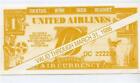 United Airlines Free Drink Coupon Air Currency Expired Cocktail Beer Headset