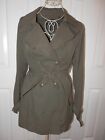 NEW women's Express Trench Coat Jacket Military Green size M