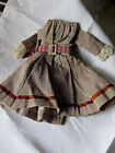 ANTIQUE CIVIL WAR ERA DOLL DRESS CALICO LATE 1860'S EARLY 70'S