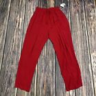 SAG HARBOR Woman Beach Lightweight Crepe Red Wide Leg Pull-On Pants Sz Small