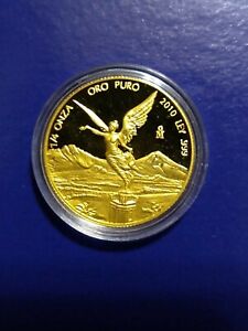 2010 1/4 oz proof gold libertad mexico angel perfect coin only 1000 minted