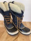 SOREL Women’s Joan of Arctic Blue Waterproof Leather & Suede Winter Boots Size 8