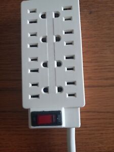 Pro Surge Protector 6 Outlets 3FT Power Strip Electric Extension Cord White