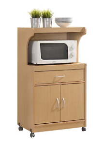 Rolling Microwave Oven Kitchen Stand Cart Utility Cabinet Storage Shelf Sturdy