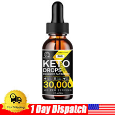 30,000MG Keto Drops Diet Ketosis Weight Loss Supplement Fat Burn Carb Blocker