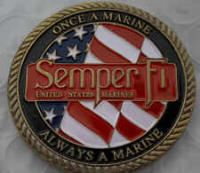 * US Marine Corps Challenge Coin Semper FI USMC Core Values Marine Collectible