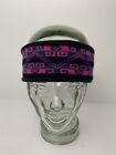 Vtg Turtle Fur Wide Headband Retro Ski Black Neon Pink Purple Teal FUNKY