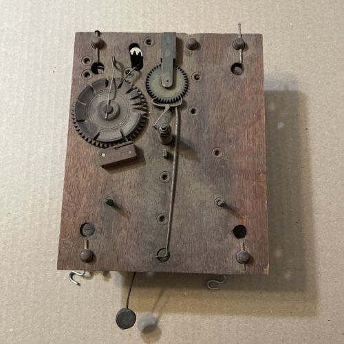 New ListingAntique Terry Era Wooden Works Shelf Clock Movement Parts Short Drop??