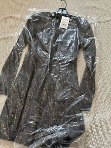 New Theory  Wool Dress in Chevron Knit Sz 0 $295 K101609R Navy Multi
