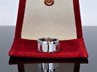 $5500 Cartier Tank Francaise 18K White Gold 11mm Wide Diamond Ring Band #51 5.75