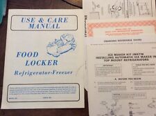 Vintage Food Locker Refrigerator - Freezer Use & Care Manual