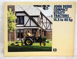 1982 John Deere Compact Utility Tractors 14.5 To 40 HP Sales Brochure MINT NOS