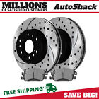 Front Drilled Brake Rotors Black & Pads for Chevy Silverado 1500 GMC Sierra 1500