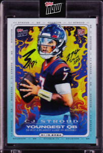 CJ Stroud Houston Texan Youngest Playoff Game Win 2023 Topps Now Base Foil CJ2