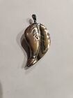 Vintage Taxco Mexico Sterling Silver 925 And Abalone Shell Leaf 1.5