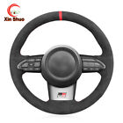 Black Alcantara Car Steering Wheel Cover Wraps for Toyota Yaris GR 2020 2021 22