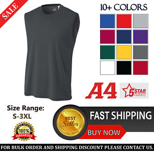 A4 Mens 4oz. Micro Poly Interlock Cooling Performance Muscle Tee N2295 S-3XL