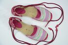 UGG size 7 Canvas & Leather Flat Sandal Shoes NEW