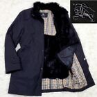 MEN's BURBERRY BLACK LABEL SINGLE TRENCH COAT fur liner black ASIAN FIT L.