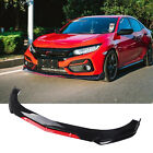 For 2017 Honda Civic SI Front Bumper Lip Spoiler Splitter Body Kit Black + Red (For: CRX)