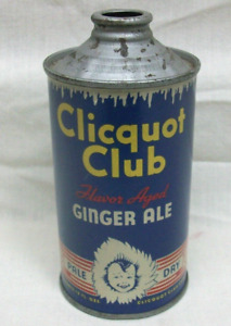 Original Clicquot Club Ginger Ale Cone Top 12oz Soda Can (Low Profile) Pale Dry
