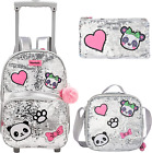 3PCS Girls Rolling Backpacks Kids Backpack with Wheels for School Bags Luggage