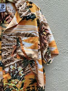 Kennington LTD California Vintage Hawaiian Aloha Textured Shirt Oversized Large