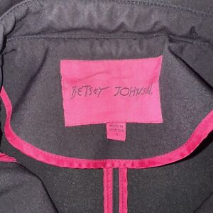Betsey Johnson Soft Shell Hooded Coat Jacket Size S Lightweight Fleece lining