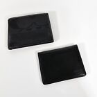 Coach Wallet 2 Piece Set Leather Canvas Black Bifold ID Credit Card Travel Slim