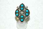 Ladies  8 stone Turquoise ring Sterling Silver
