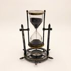 Vintage Solid Brass Nautical Sand Hourglass Compass Timer Home Décor Gift