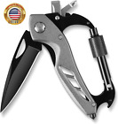 New ListingMultitool Carabiner with Pocket Knife, EDC Carabiners Keychain with Bottle Opene