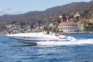 42' Baja 420 Speedboat with 2019 Loadmaster Custom Gooseneck - Mint, Low Hours