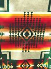 Beaver Pendleton Double Sided Green Blanket  Native American Pattern 64 x 83