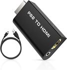 PS2 to HDMI Converter Adapter with 3.5mm Audio Output Cable Monitor AV to HDMI