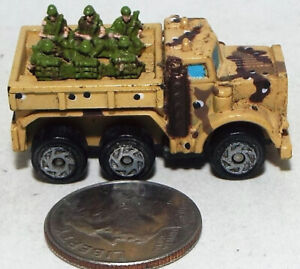 Small Micro Machine Military US Army 6X6 Troop Truck in Desert Camouflage
