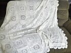 New ListingCrochet Lace COVERLET BEDSPREAD - Handmade Fits Full Queen Off White Bed Topper