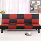 Modern Faux Leather Living Room Sofabed Foldable Futon Couch Sleeper Sofa Bed US