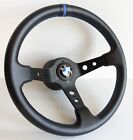 Steering Wheel Fits For BMW Deep Dish Leather Sport Blue E24 E28 E30 E34 86-92'