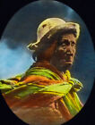 WISE OLD MAN NATIVE AMERICAN INDIAN HAND TINTED ANTIQUE PHOTO ON GLASS
