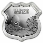 (Route 66 Icons 1 oz Silver Shield Coin  ILLINOIS Gemini Giant  Free Shipping